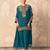 Blue faux georgette embroidered palazzo set