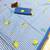Blue linen gold piping digital print saree