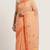 orange linen gold piping digital print saree