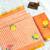 orange linen gold piping digital print saree