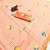 orange linen gold piping digital print saree