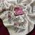 White Color sparrow and flower embroidery Work Chiffon Saree