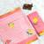 Pink linen gold piping digital print saree