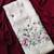 White Color sparrow and flower embroidery Work Chiffon Saree