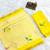 Yellow linen gold piping digital print saree