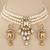 Regal pearl & crystal statement necklace set