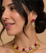 Ruby blossom jewelry set
