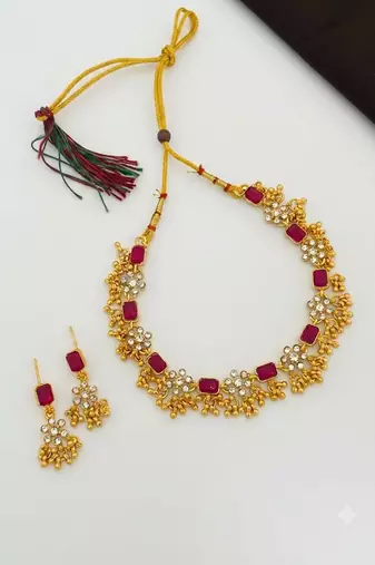 Ruby blossom jewelry set