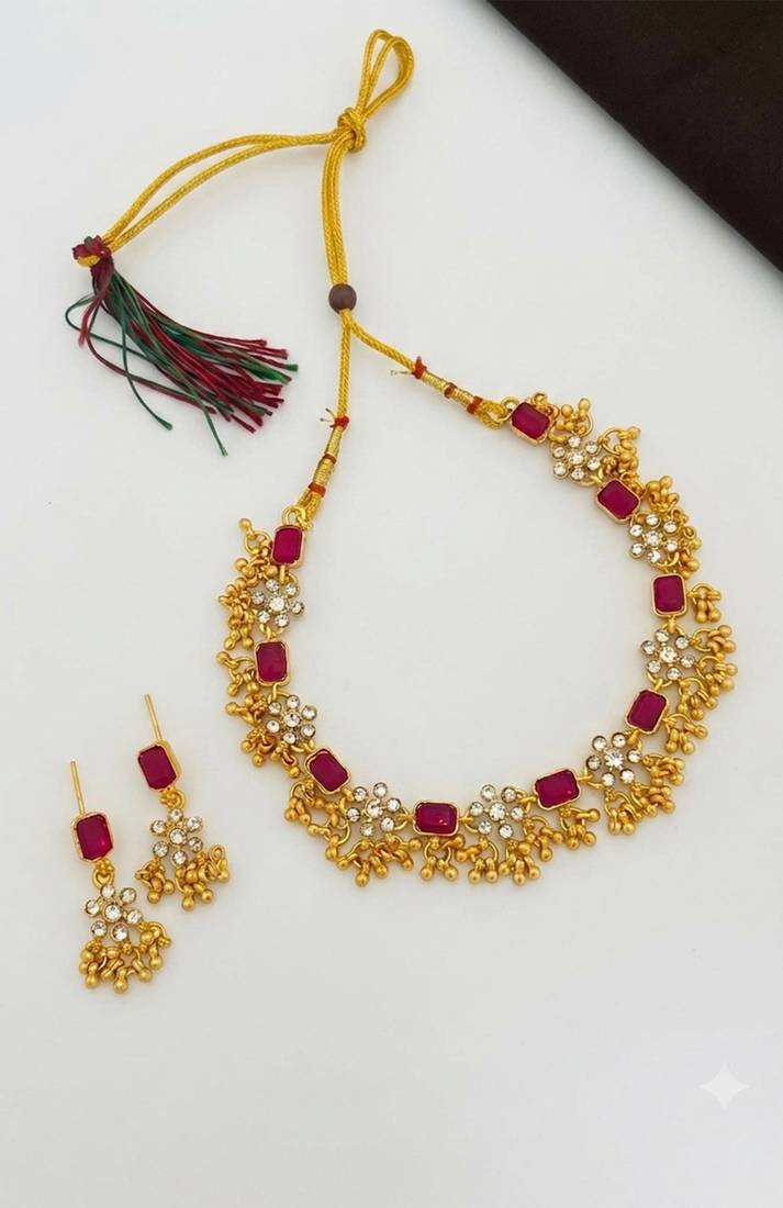 Ruby blossom jewelry set