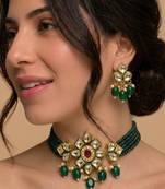 Emerald chandelier bridal set