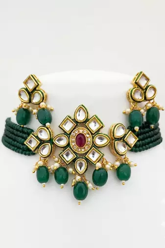 Emerald chandelier bridal set
