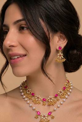 Pink lotus bridal set 1