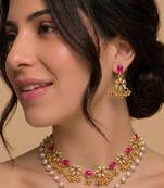 Pink lotus bridal set