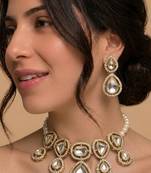 Crystal teardrop bridal set