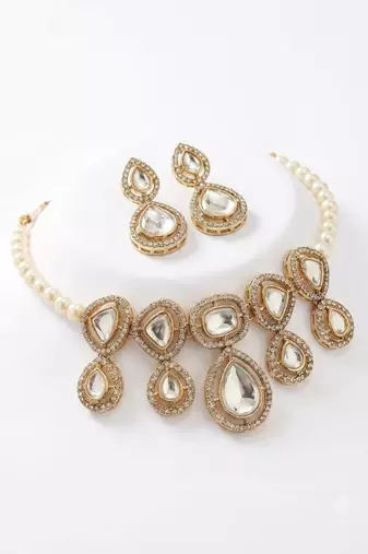 Crystal teardrop bridal set