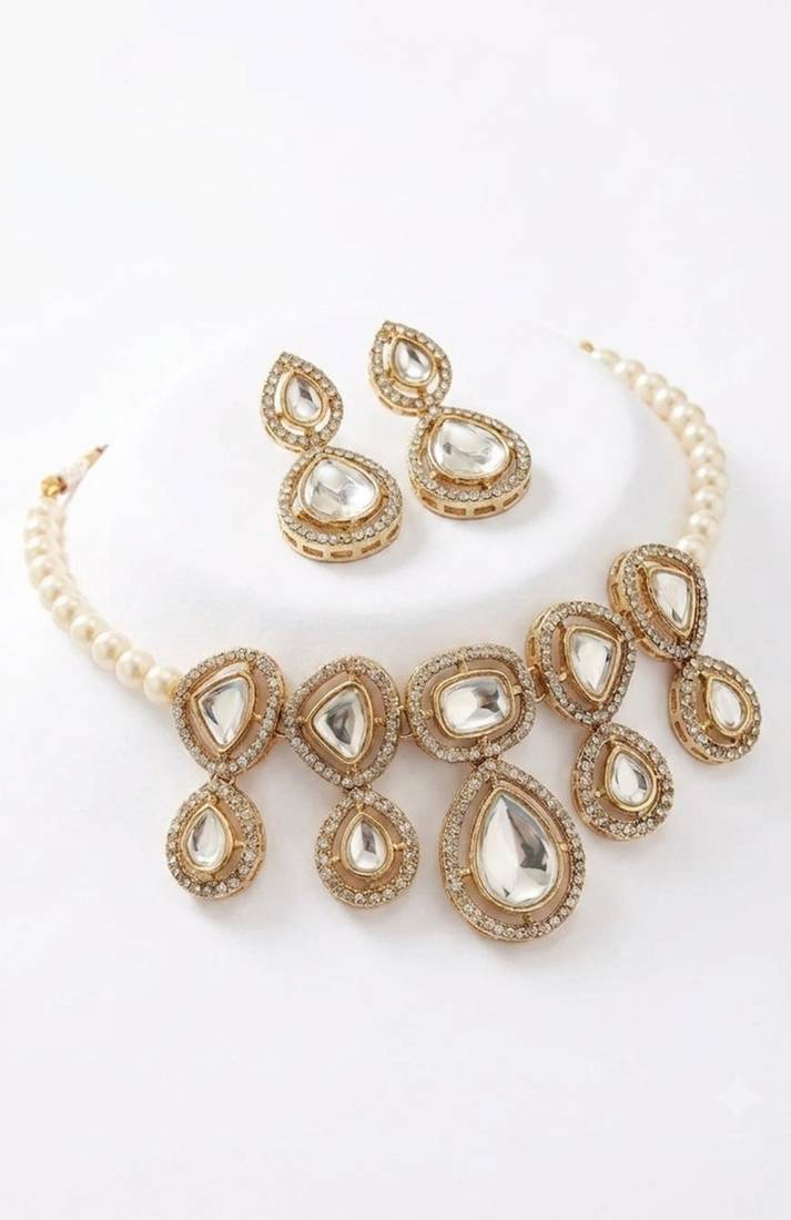 Crystal teardrop bridal set