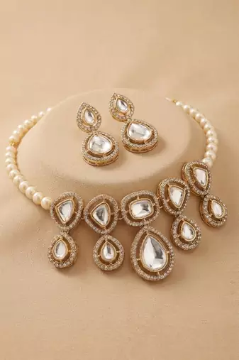 Crystal teardrop bridal set