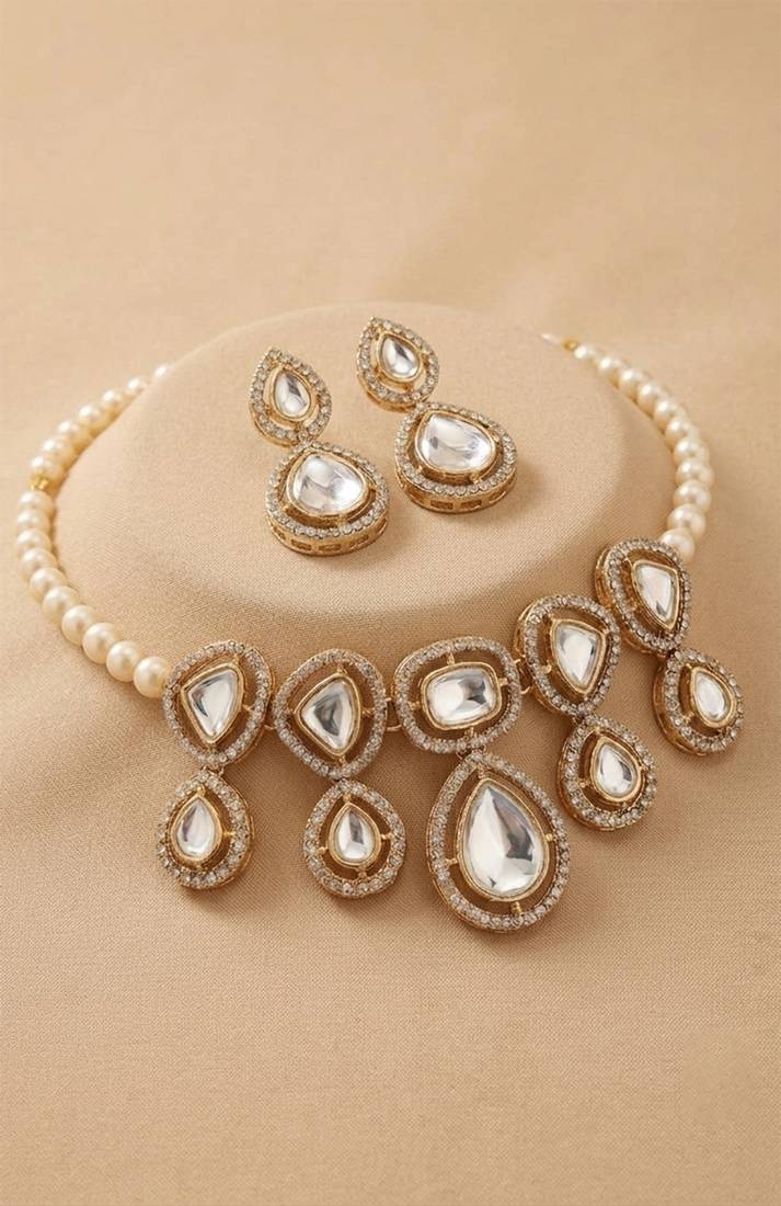 Crystal teardrop bridal set