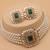 Emerald pearl bridal choker set