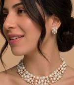 Ivory pearl bridal jewelry set