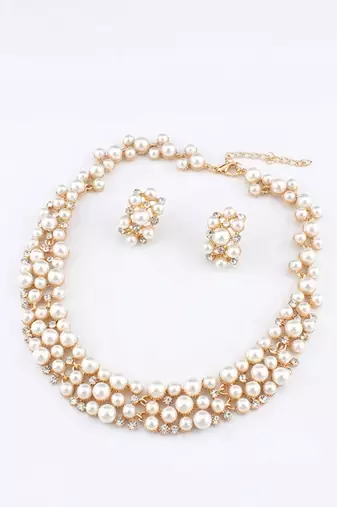 Ivory pearl bridal jewelry set