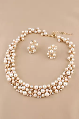 Ivory pearl bridal jewelry set