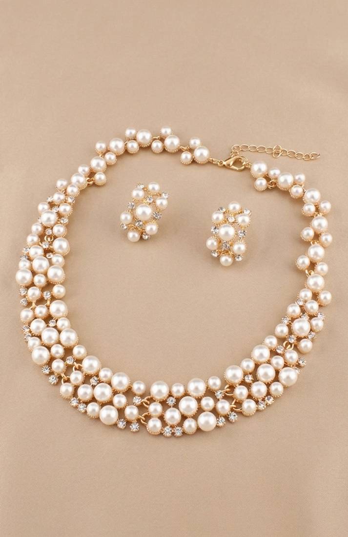 Ivory pearl bridal jewelry set