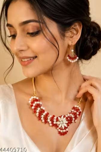 Indian bollywood gold plated kundan choker bridal necklace earrings jewelry set