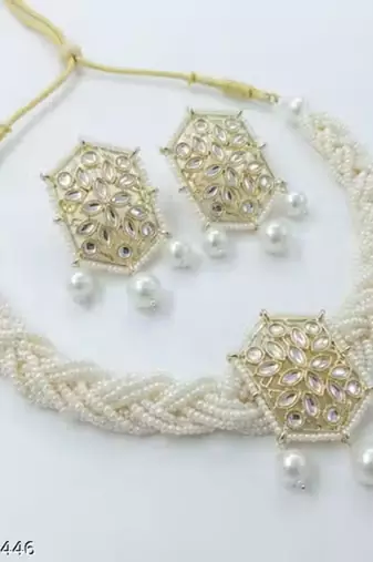 Indian bollywood gold plated kundan choker bridal necklace earrings jewelry set