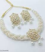 Indian bollywood gold plated kundan choker bridal necklace earrings jewelry set