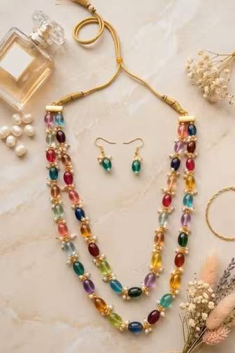 Indian bollywood gold plated kundan choker bridal necklace earrings jewelry set