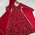 Red rayon gotta patti flared gown set