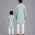 Powder blue printed cotton silk Men Kurta Set