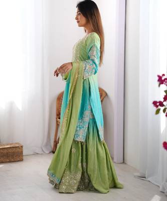 Multicolor silk blend sequins palazzo set 3