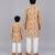 Beige printed cotton silk kurta set