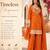 Women's rust chinon embroidered kurta set with dupatta and palazzo- ethnic party wear