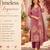 Women's pink straight silk blend floral printed kurta set with pant and dupatta