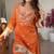 Women's rust chinon embroidered kurta set with dupatta and palazzo- ethnic party wear