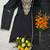 Women's black silk blend embroidered with sequins work straight kurta set for women