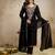 Women's black silk blend embroidered with sequins work straight kurta set for women