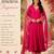 Women's pink viscose embroidered flared kurta set with dupatta and pant