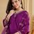 Women's purple viscose straight embroidered kurta set with pant and dupatta