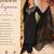 Women's black rayon straight embroidered kurta set with dupatta and pant