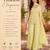 Women's yellow faux georgette embroidered kurti set with palazzo and dupatta