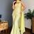 Women's yellow faux georgette embroidered kurti set with palazzo and dupatta