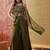Women's green georgette embroidered kurti with palazzo and dupatta