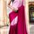 pre stitched Pink georgette woven saree with zari work