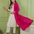 Women's off white straight embroidered silk blend kurta set with dupatta and pant