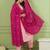 Women's peach straight embroidered silk blend kurta set with dupatta and pant