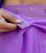 pre stitched Lavender georgette woven saree with zari work